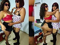 marilyn ponce's huge tits big ass girlfriend rips young sissy's ass with fat dildo crying
