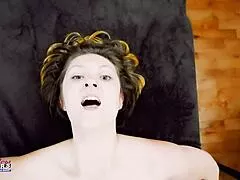 nikki p's big tits shine in her deep rimjob action