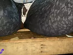i'm young ebony milf flashing pussy at rooftop bar