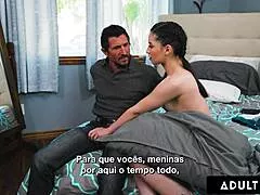 watch stepdad spank that bubble butt before bending her over for doggystyle