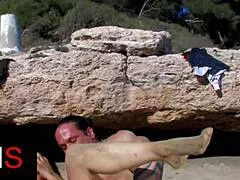 Wonderful beach foursome big cocks shaved pussies rimjob cumshots!