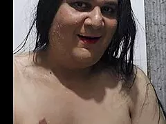 Shemale Monica M Teases Wet with Natural Tits Big Ass and Small Tits Nude Slut