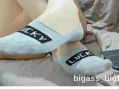 bbw feet in ankle socks fetish tease homemade solo