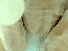 20yo virgin's shaved pussy glows wet lighting tissue paper up close