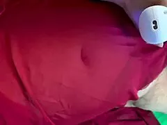 Milf gropes and plays with her huge natural boobs solo
