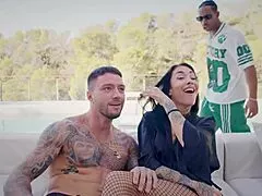 submissive italian milf silvia preslar craves rough interracial gangbang in lush garden