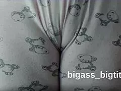 Camel toe pussy in pajamas during masturbation