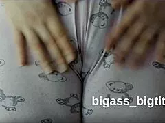 Camel toe pussy in pajamas during masturbation