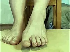 Big titted german mistress edges sub with her feet in intense pov footjob domination