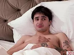 Big tits stepmom blows stepson then takes ass fuck