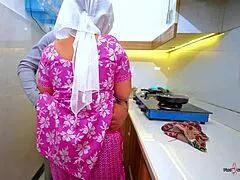 my hijabi muslim stepmom takes help from my teacher for exam teacher fucked hard my stepmom in kitchen with clear hindi audio
