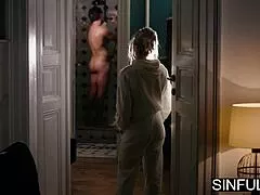 rika fane finds joe di marco in the shower craving him badly