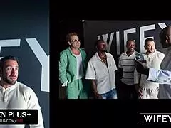 Wifey blonde milf hotwife frenchy gets crempied in epic dp gangbang