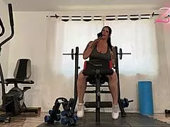 Dirty workout seducing my trainer