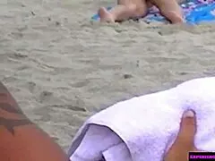 Exhibitionist wife allison banks teasing nude beach voyeurs