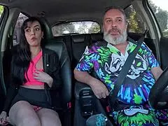 Milf arrives for car ride