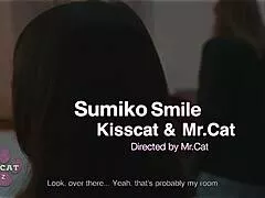 Step daughter sumiko rides her step dad hard before he fills step mom