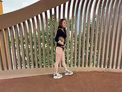 took my wild wife outside for public play and creampie