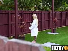 Caught creeping and punished in petite pussy