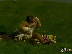Blondie With Huge Natural Tits Gets Fucked Outdoors