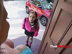 Tiny Gf Faces Big Dom Stepmom In Wild Encounter