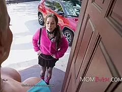 Large milf gets double penetrated by teen 18+ guy