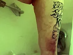 Morganskye plays in shower with wet shaved pussy fun