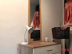 flashing my hard cock right in front of stepmom