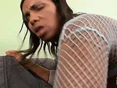 her big ass is ready to get spanked when the ebony milf struts in lingerie