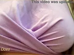 wifey is braless in this tight pink shirt flashing tits 😏