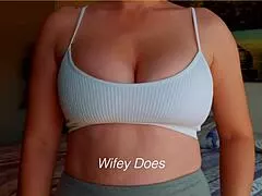 Milf Flashes Big Tits Sports Bra