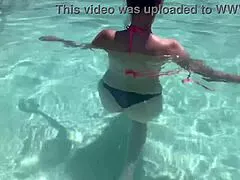 Italian Big Tits Milf Enjoys Pool Bikini!
