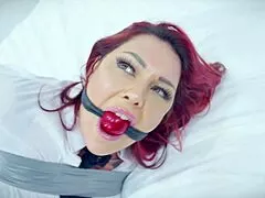 Rara & Lacey Tied And Wrapgagged In Tight Tape Bondage As Secretaries Wearing Leather Pants Totally Helpless Struggling