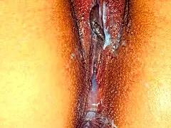 vibrator goes up close on her tight pussy