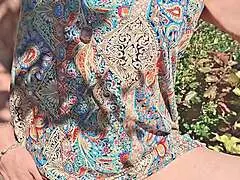 Maturemons horny mature gaping in the garden