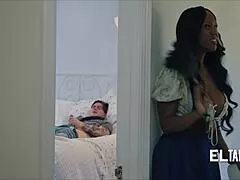caring ebony stepmom helps with the spanish subtitles now