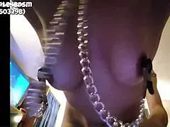 submissive wife fucked doggystyle wearing nipple clamps 250329b