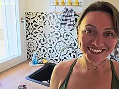 My stepmom was reluctant to fuck me again - i had to convince her