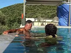 behind the scenes of all natural milf julia north underwater soft in the pool