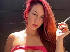 Artemisia love sexy smoking session and big boobs bouncing outdoor