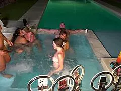 Hot tub orgy with syren de mer deliah grace tokyo leigh becca blair!