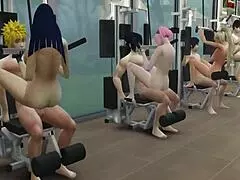 i can't believe this... naruto hentai hinata sakura ino tenten gettin' pounded in erotic workout gear as hot wives