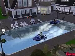 Madara forces Tsunade to fuck him at the pool party!