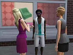 two milfs play with big black cock in sims
