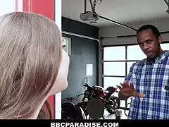 Chatting about Mylf Alex Chance riding huge black cock while her car’s down.