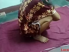 Desi Indian village bhabi in red saree gets fucked hard on ranch wedding