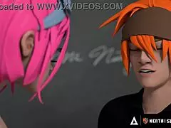 Big titty hentai milf begs for student cum in class!