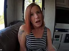 stepmom cheering on stepson during a steamy session. shiny cock films captures every hot angle of their roleplay.