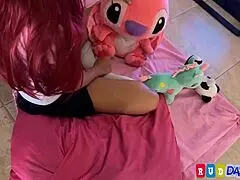 I stop watching my favorite show so my perverted uncle can penetrate me while catching me on all fours for my rough pussy